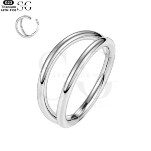 SG3069 PVD Double Side Bar Titanium Hinged Segment Ring