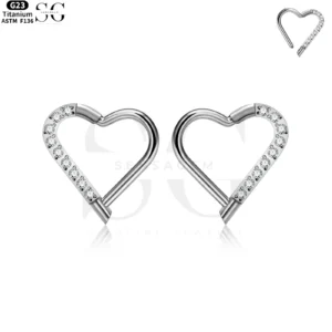 SG3075 Bague segmentée articulée en forme de cœur avec zircon