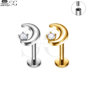 SG4012 Implant Grade F-136 Titanium Crescent Moon Labret