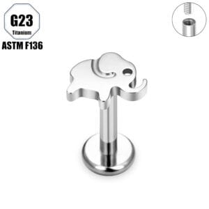 SG4084 Titanium Internally Threaded Labret with Elephant Top