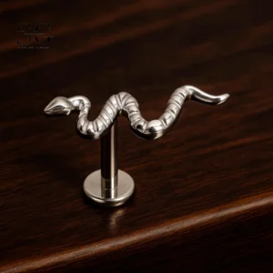 SG4096 Titanium Internally Threaded Snake Labret Stud Piercing Jewelry