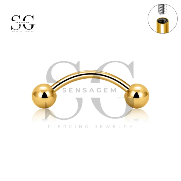 SGYST03 F-136 Titanium Internally Theaded Curved Barbell - Image 2