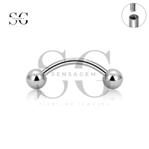 SGYST03 F-136 Titanium Internally Theaded Curved Barbell