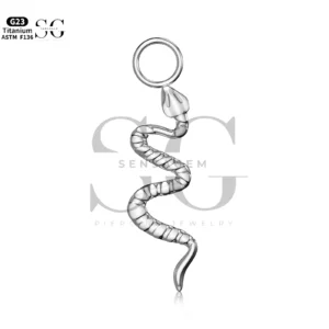 SGYS8040 Titanium Snake Dangle Charm