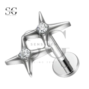 SG4388 Implante Grau F-136 Titanium Dual Star Labret