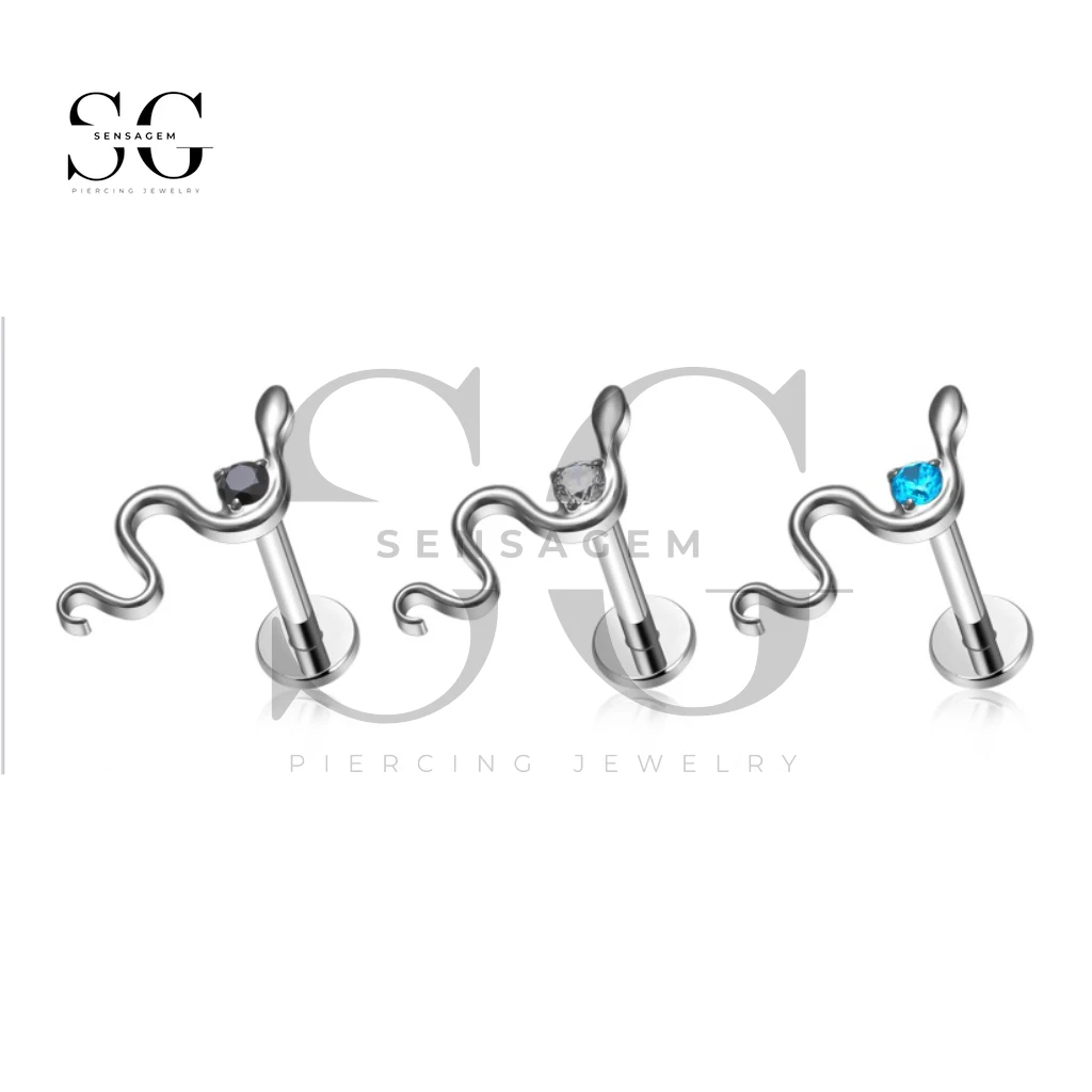 SG4393 Impianto Snake Labret in titanio grado F-136