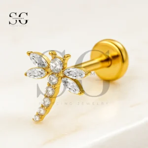 SGYS1037 Dragonfly Design Threaded Lip Piercing