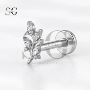SGYS1047 Titanium Branch Design Labret Stud