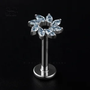 SGYS1068 Titanium Sunburst Flower Internal Thread Stud