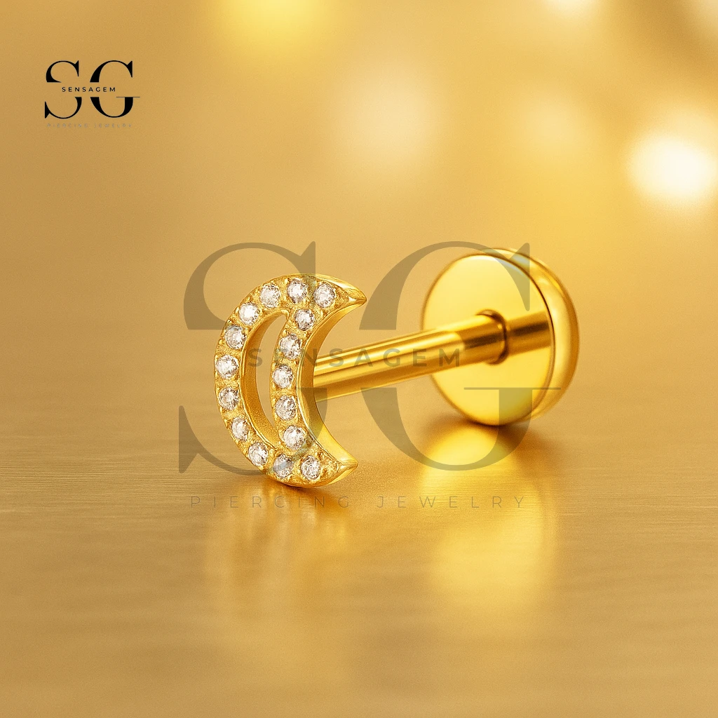 SGYS1097 Implant Grade Gold Titanium Inner Thread Piercing