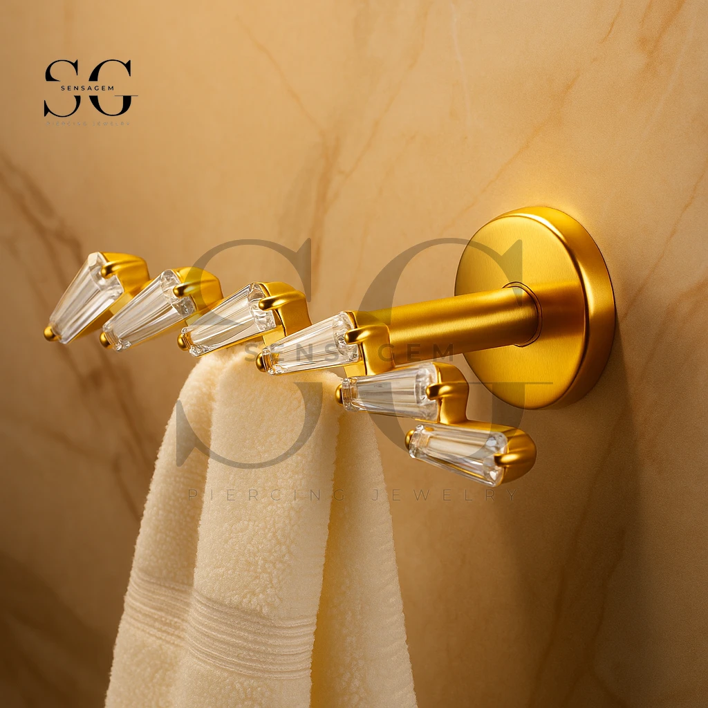 SGYS1107 Titanium Internal Thread Baguette Arc Stud