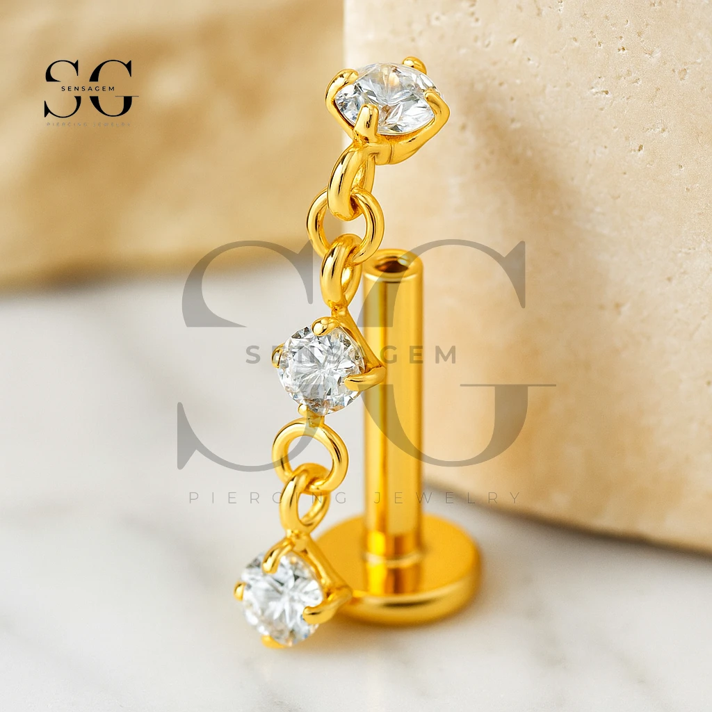 SGYS1162 Titanium Marquise & Flower CZ Internal Labret