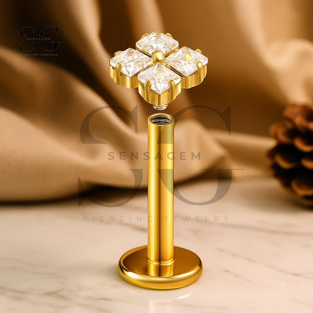 SGYS1186 Tiny Flower Gem Cluster Flat Back Stud - immagine 2