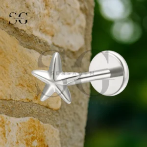 SGYS1211 Dainty Starfish Titanium Internally Threaded Labret