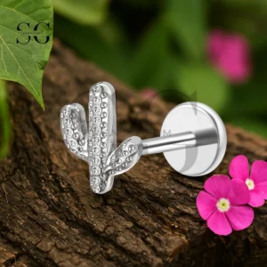SGYS1232 F-136 Titanium Cactus Internally Threaded Labret Stud