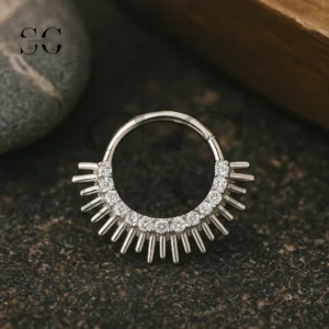 SGYS2005 F-136 Titanium Sunburst Paved Gem Segment Clicker