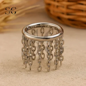 SGYS2010 F-136 Titanium Multiple Chain Dangle Clicker Hoop