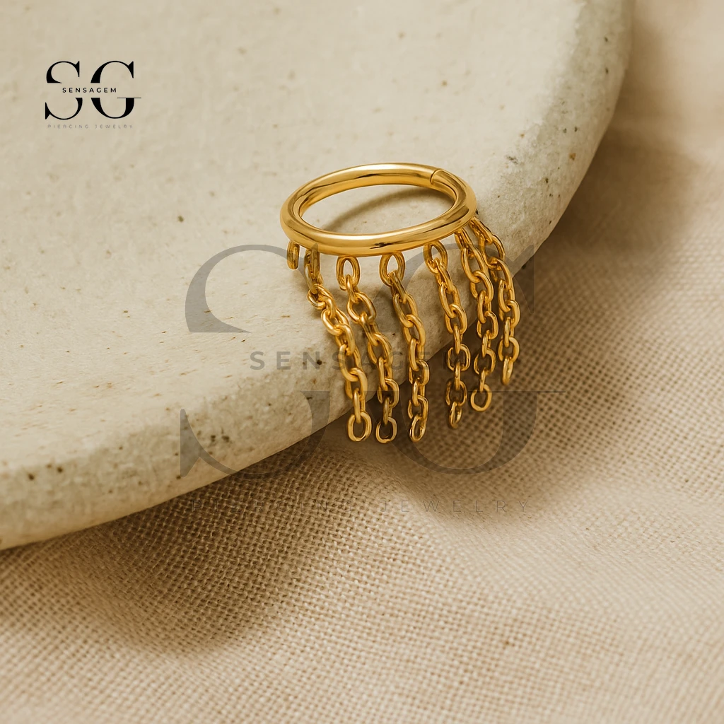 SGYS2010 Cerchio clicker penzolante a catena multipla F-136 in titanio - immagine 2