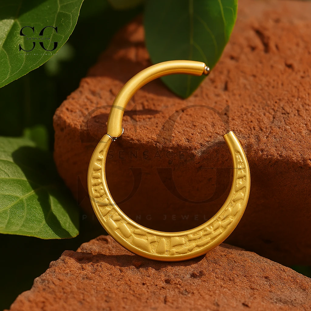 SGYS2066 Anillo Clicker texturizado de titanio F-136 de grado de implante - Imagen 2