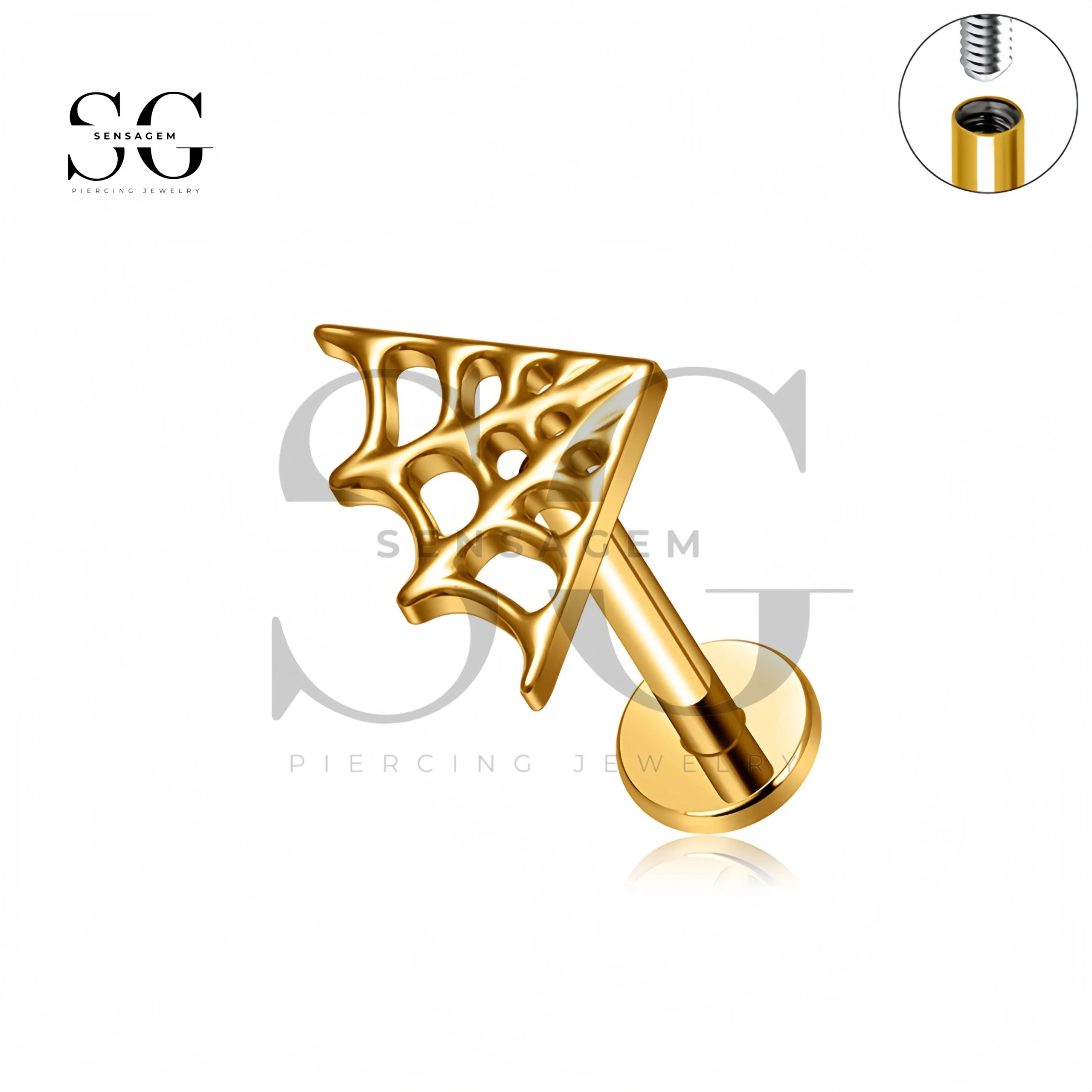 SG4402 Titan-Spinnennetz-Lippenstecker-Schmuck – Bild 2
