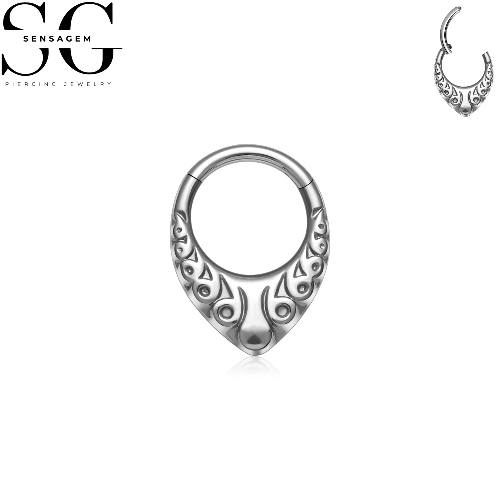SG3267 F136 Titanium Decorative Clicker Hoop Ring 1.2x8mm Piercing Jewelry - Image 3