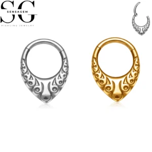 SG3267 F136 Titanium Decorative Clicker Hoop Ring 1.2x8mm Piercing Jewelry