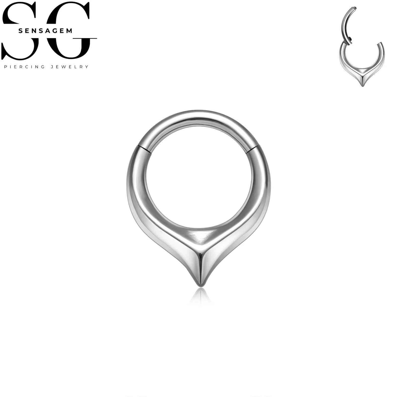 SG3274 F136 Titanium Spike Clicker Ring 1.2x8mm Septum Piercing Jewelry - Image 3