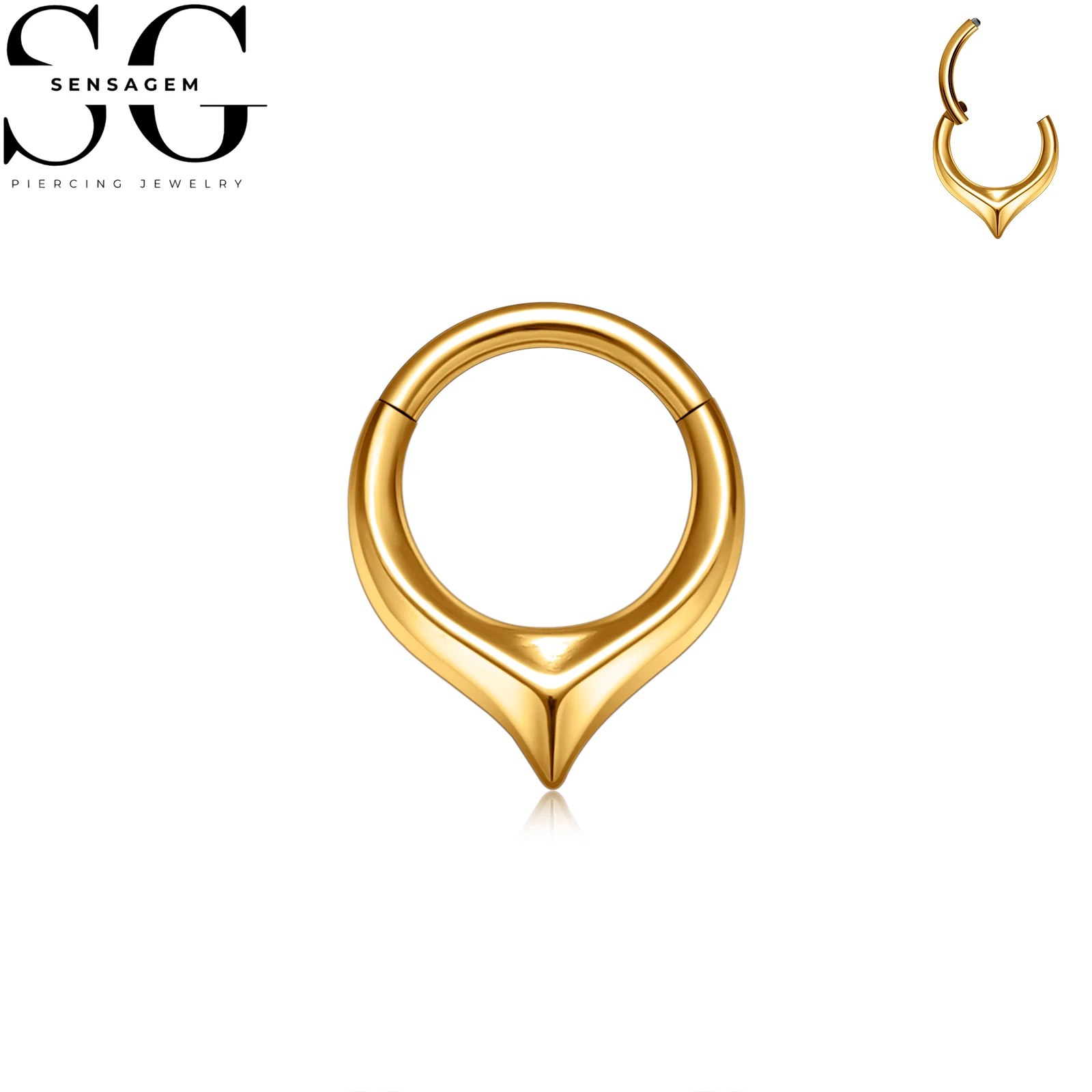 SG3274 F136 Titanium Spike Clicker Ring 1.2x8mm Septum Piercing Jewelry - Image 2