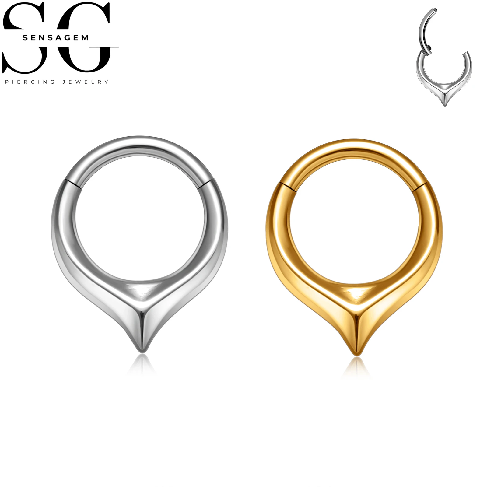 SG3274 F136 Titanium Spike Clicker Ring 1.2x8mm Septum Piercing Jewelry