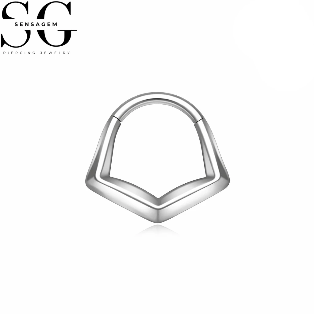 SG3280 F136 Titanium V Shape Clicker Ring 1.2x8mm Septum Piercing Jewelry - Image 3