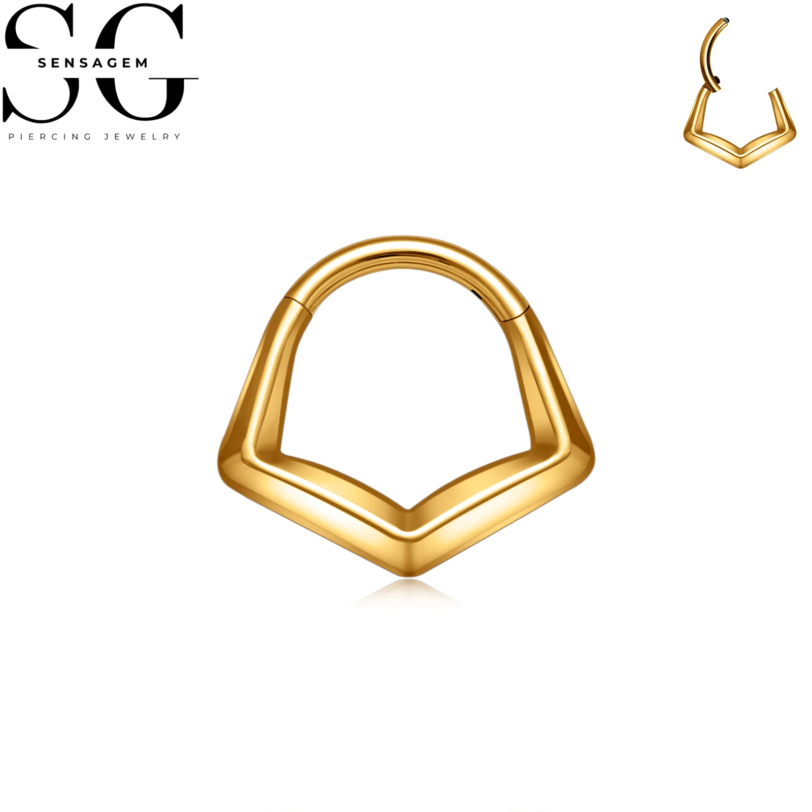 SG3280 F136 Titanium V Shape Clicker Ring 1.2x8mm Septum Piercing Jewelry - Image 2