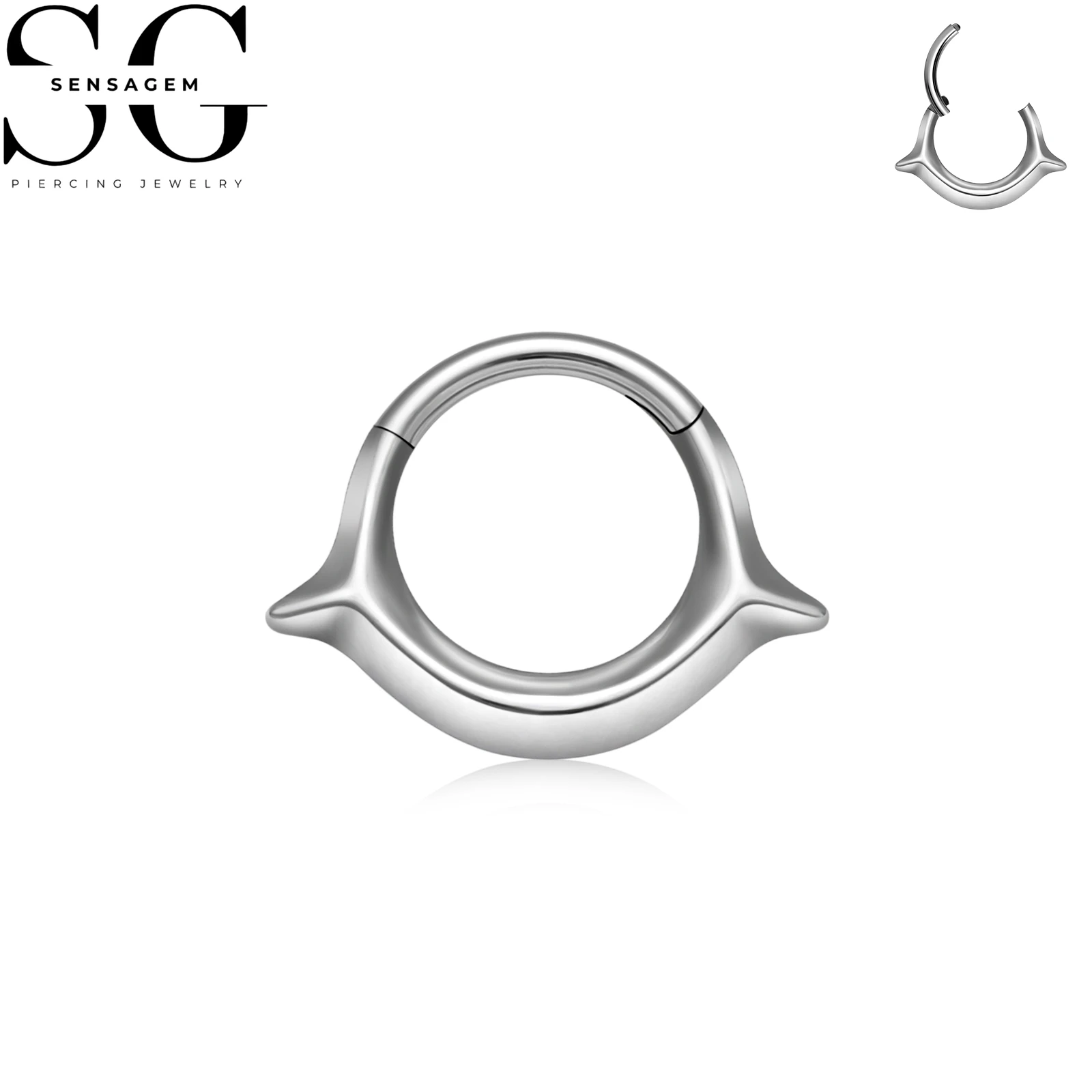 SG3283 F136 Titanium Horn Clicker Hoop Ring 1.2x8mm Septum Ring - Image 3