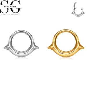 SG3283 F136 Titanium Horn Clicker Hoop Ring 1.2x8mm Septum Ring