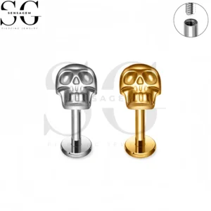 SG4446 F136 Crâne en titane Labret Stud Piercing fileté intérieurement