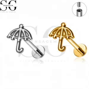 SG4447 F136 Titane Parapluie Labret Stud Piercing Fileté Interne