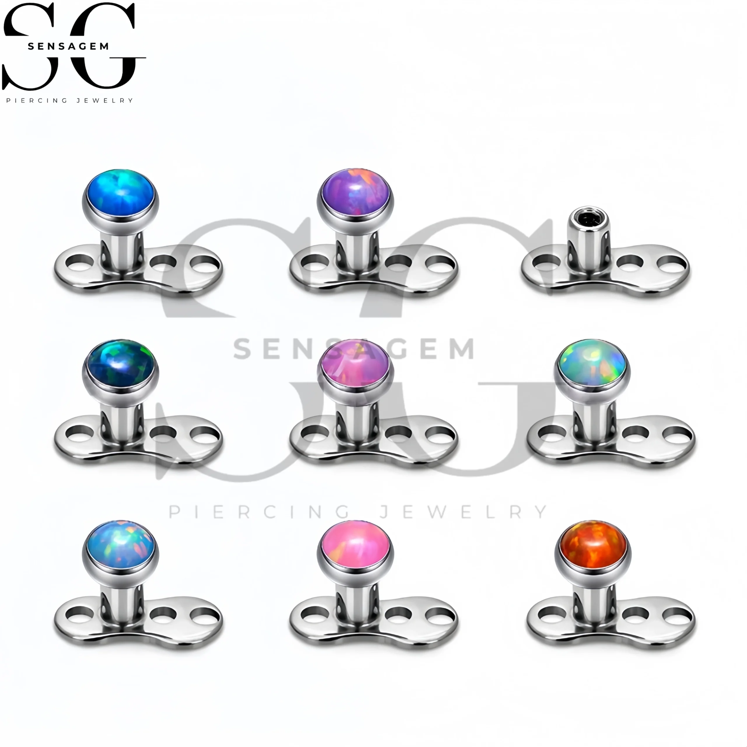 SG7038 G23 Juego de base de anclaje dérmico de titanio y tapa de ópalo