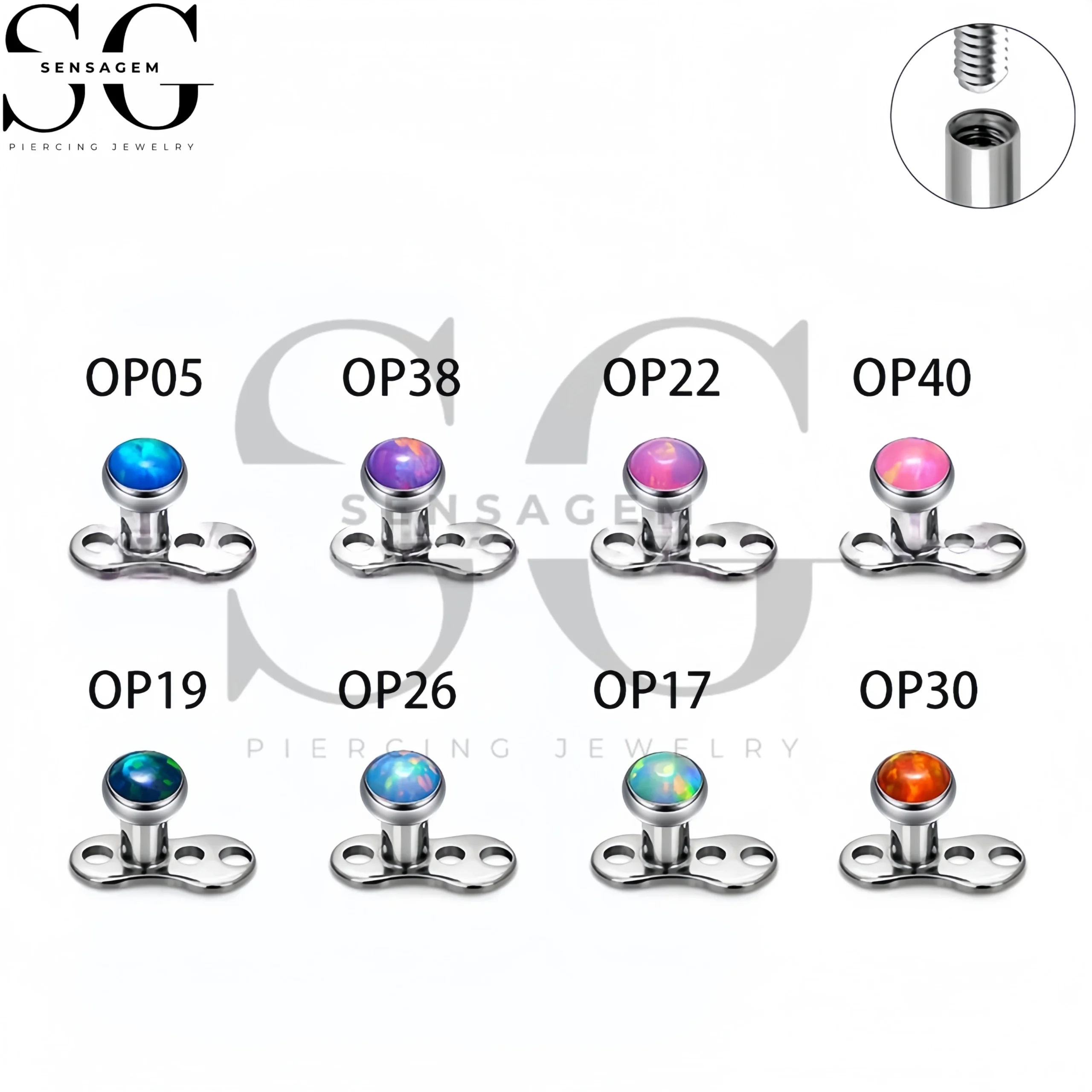 SG7038 G23 Juego de base de anclaje dérmico de titanio y tapa de ópalo - Imagen 2