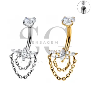 SG7050 ASTM F136 Implant Grade Titanium Wing Navel Ring