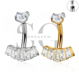 SG7058 ASTM F136 Implant Grade Titanium Art Deco Navel Ring