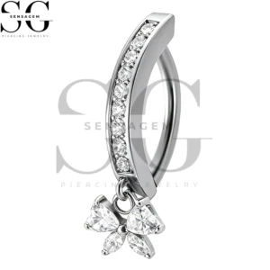 SGYS5040 G23 Anillo de ombligo de titanio 14G Anillo de clic para ombligo con bisagras