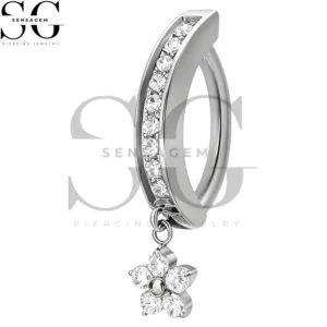 SGYS5041 G23 Anillo de ombligo de titanio 14G Anillo de clic para ombligo con bisagras