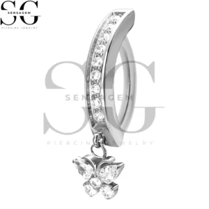 SGYS5042 G23 Anillo para ombligo de titanio 14G Anillo tipo clicker para ombligo con bisagras