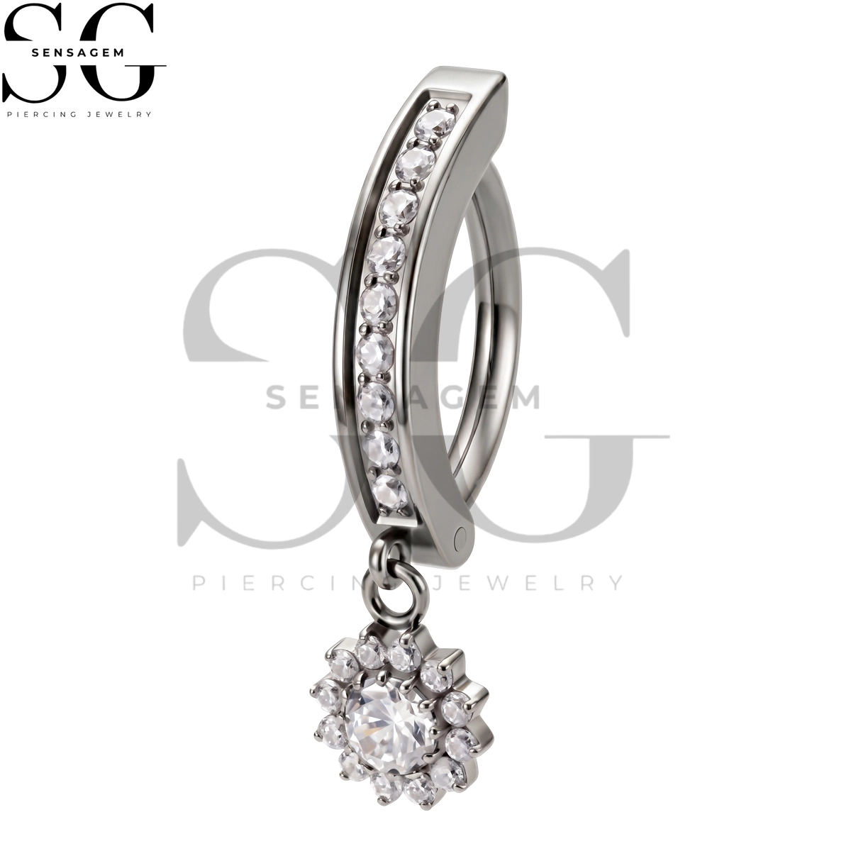 SGYS6061 ASTM F136 Implant Grade Titanium Dangle Sunflower Belly Ring - Image 3