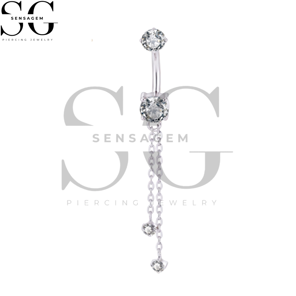 SGYS6063 ASTM F136 Implant Grade Titanium Dangle Chain Belly Ring - Image 3