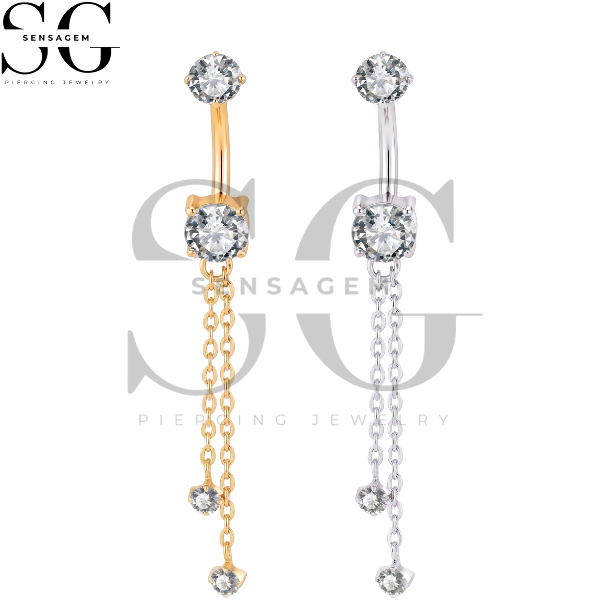 SGYS6063 ASTM F136 Implant Grade Titanium Dangle Chain Belly Ring