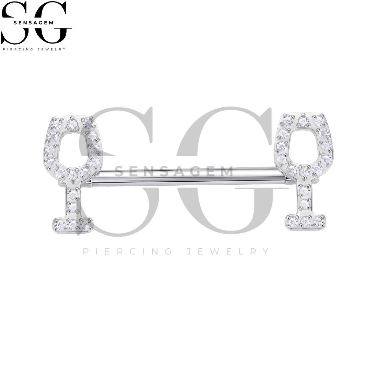 SGYS9104 ASTM F136 Titanium Nipple Rings Pavé CZ Wine Glass Nipple Barbell - Image 3