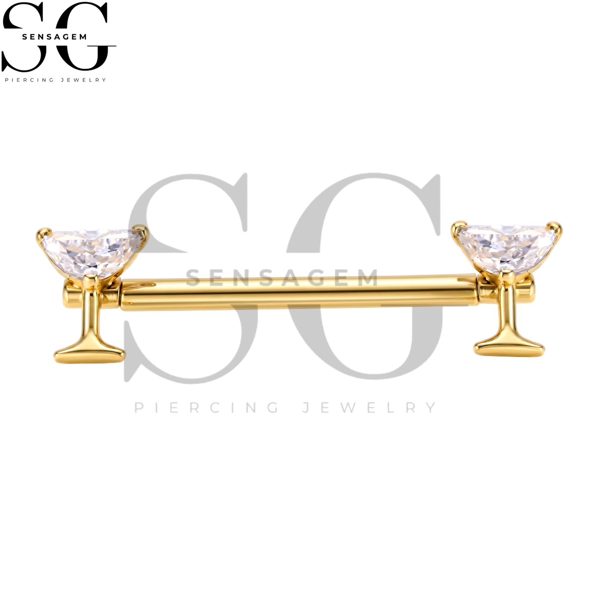 SGYS9106 ASTM F136 Titanium Nipple Rings Martini Cocktail Glass Nipple Barbell - Image 2