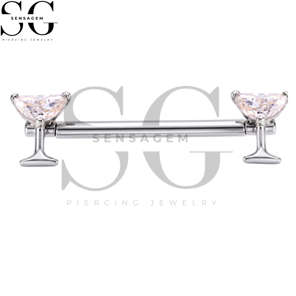 SGYS9106 ASTM F136 Titanium Nipple Rings Martini Cocktail Glass Nipple Barbell - Image 3