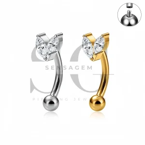 SG7039 ASTM F136 Implant Grade Titanium Leaf Sprout Eyebrow Ring