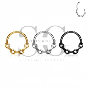 SG3291 ASTM F136 Titanium Chain Link Hinged Segment Clicker Ring
